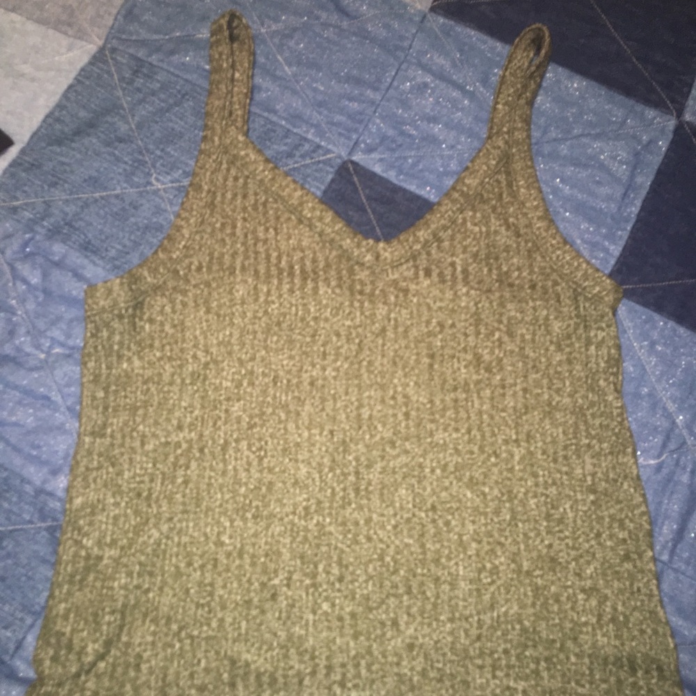 Army Green crop Tank Top